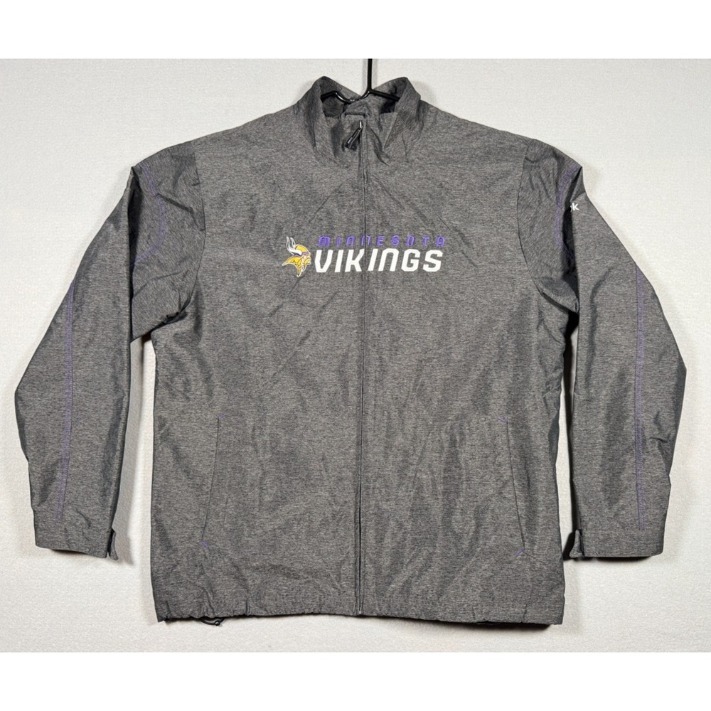 Minnesota Vikings Football Reebok On Field Full Zip Jacket - Size XL - Gray